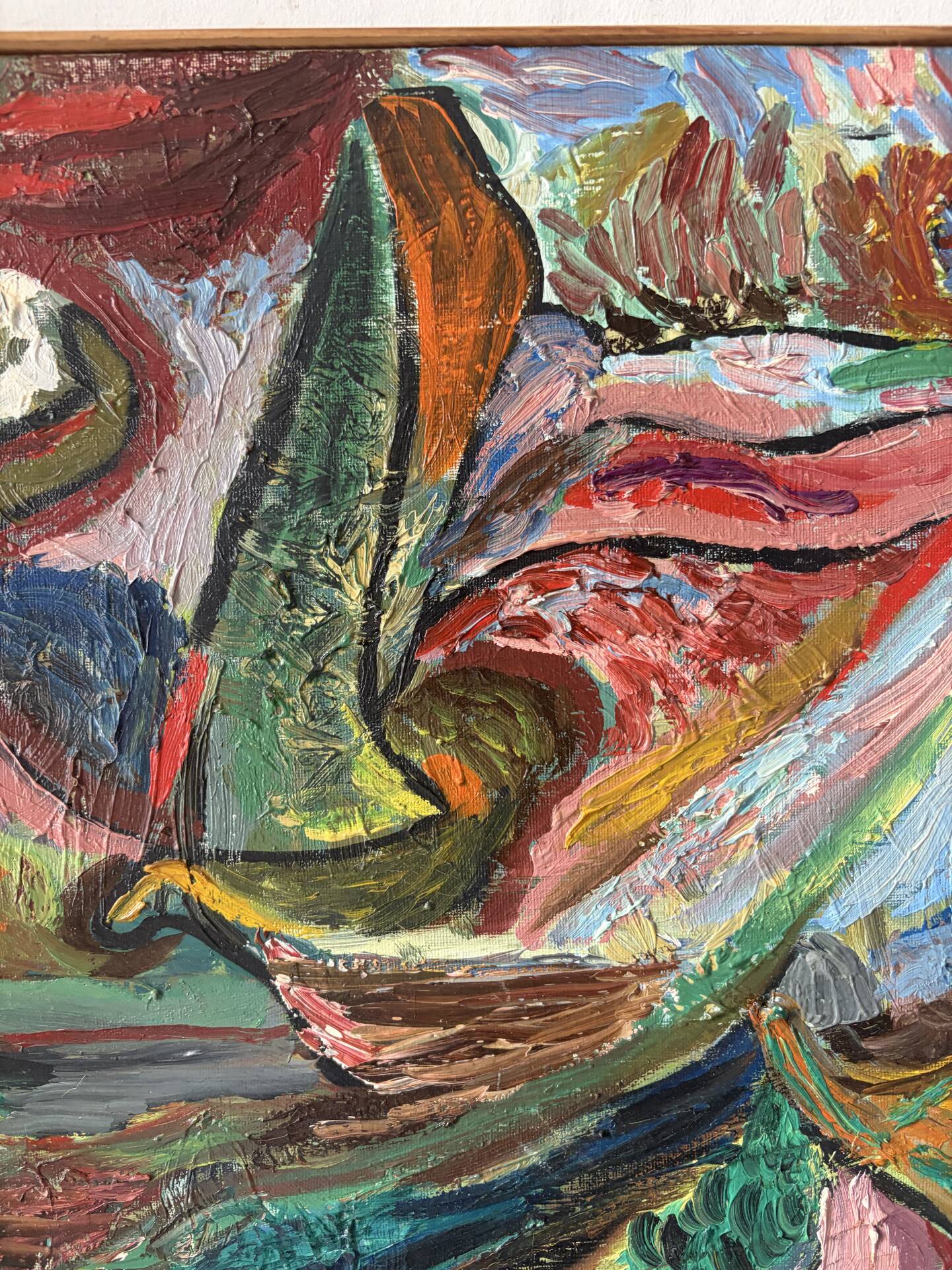 Abstract, oil on canvas signed Dognin