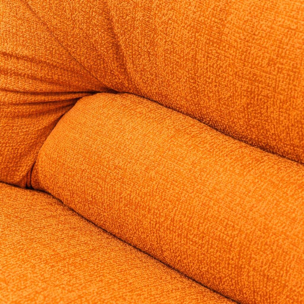 Vintage lounge armchair in orange fabric, 1970s design modernism