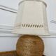 Sisal ball lamp and embroidered lampshade