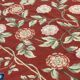 Tapis traditionnel bordeaux style Aubusson floral en laine tissé à la main en point de croix