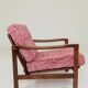 Scandinavian armchair red lobster mid century modern design 1965