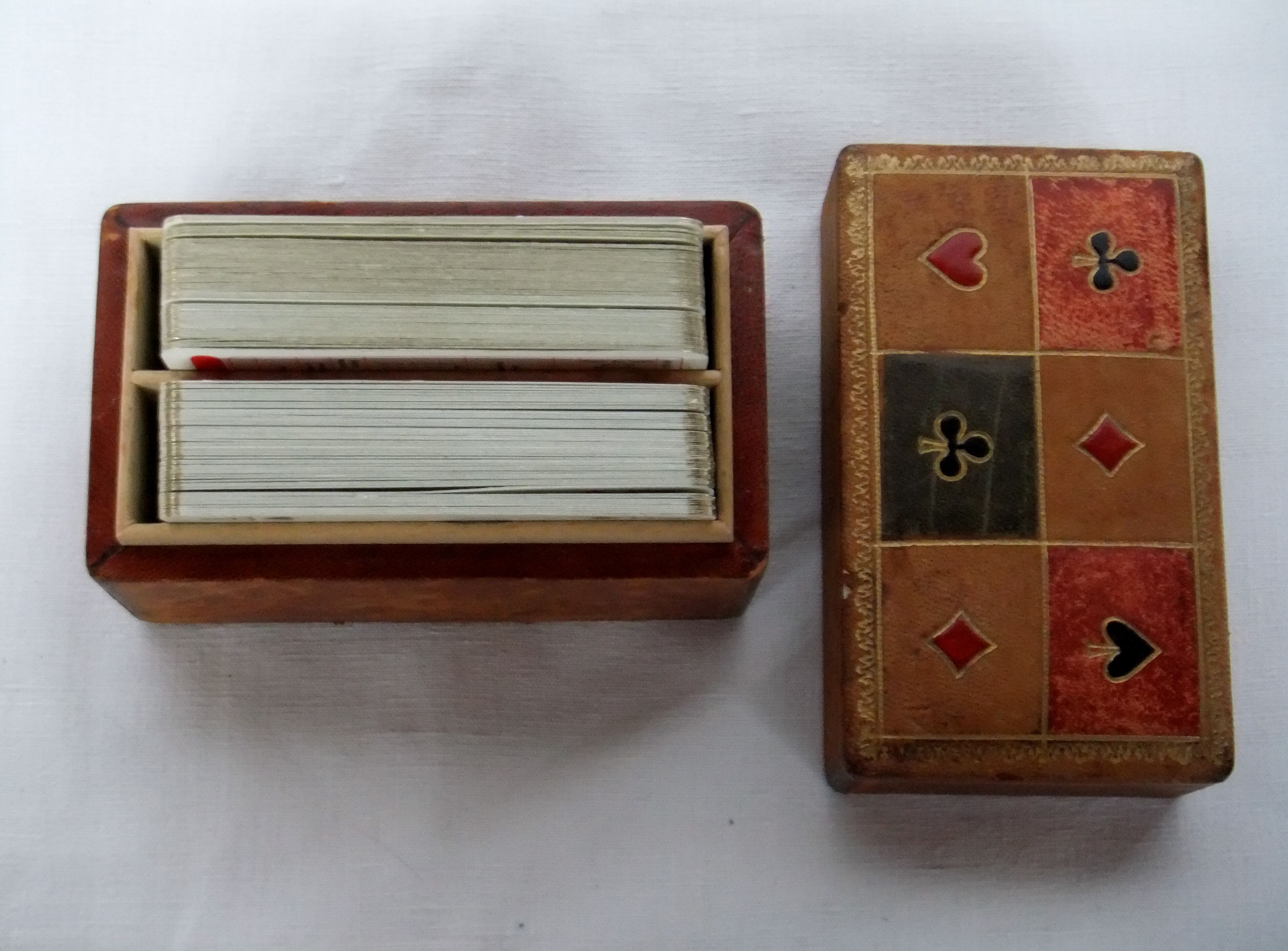 Card game BP Grimaud gilding collection card box leather box bridge