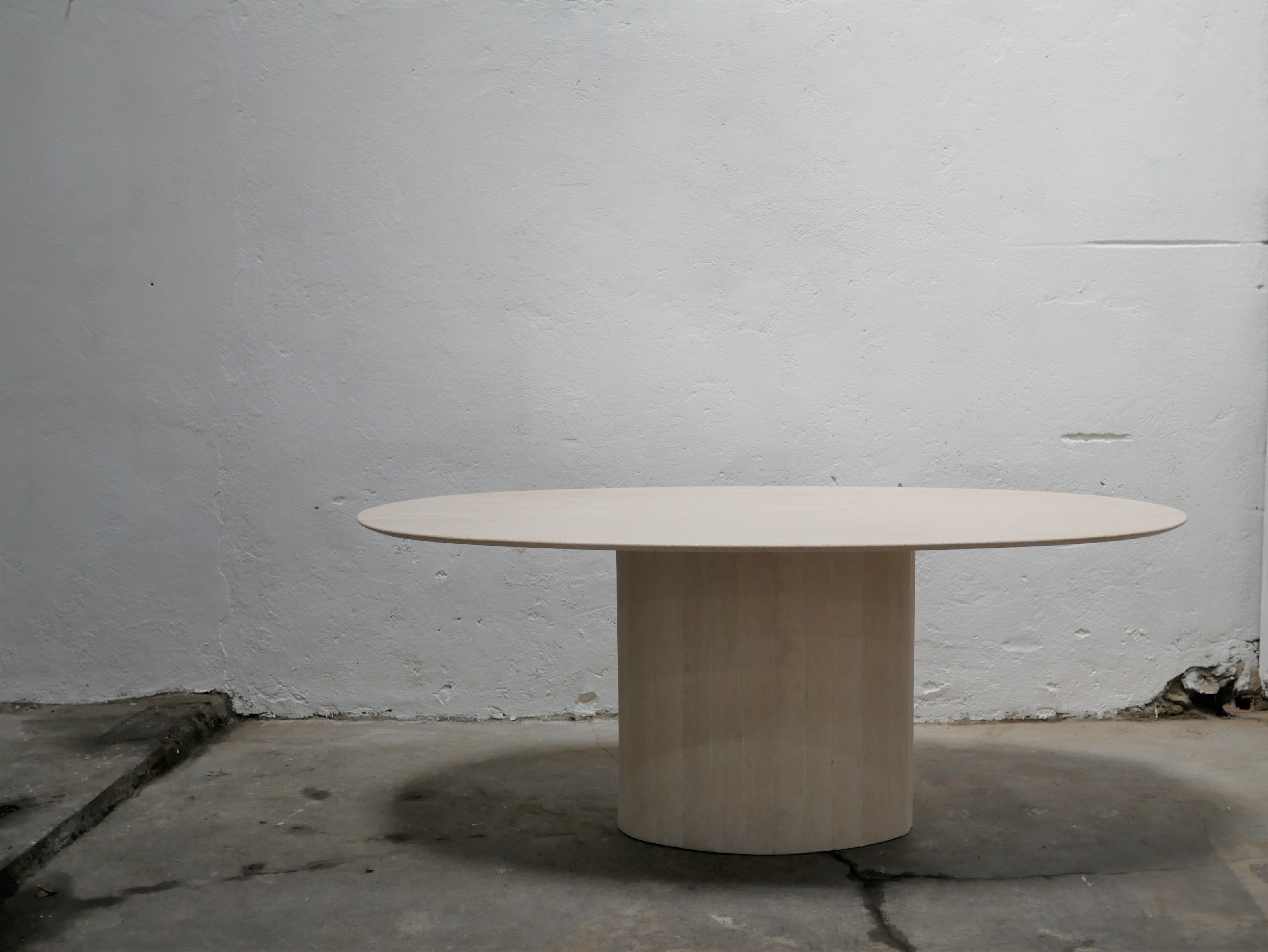 Vintage dining table in travertine by Roche Bobois editions