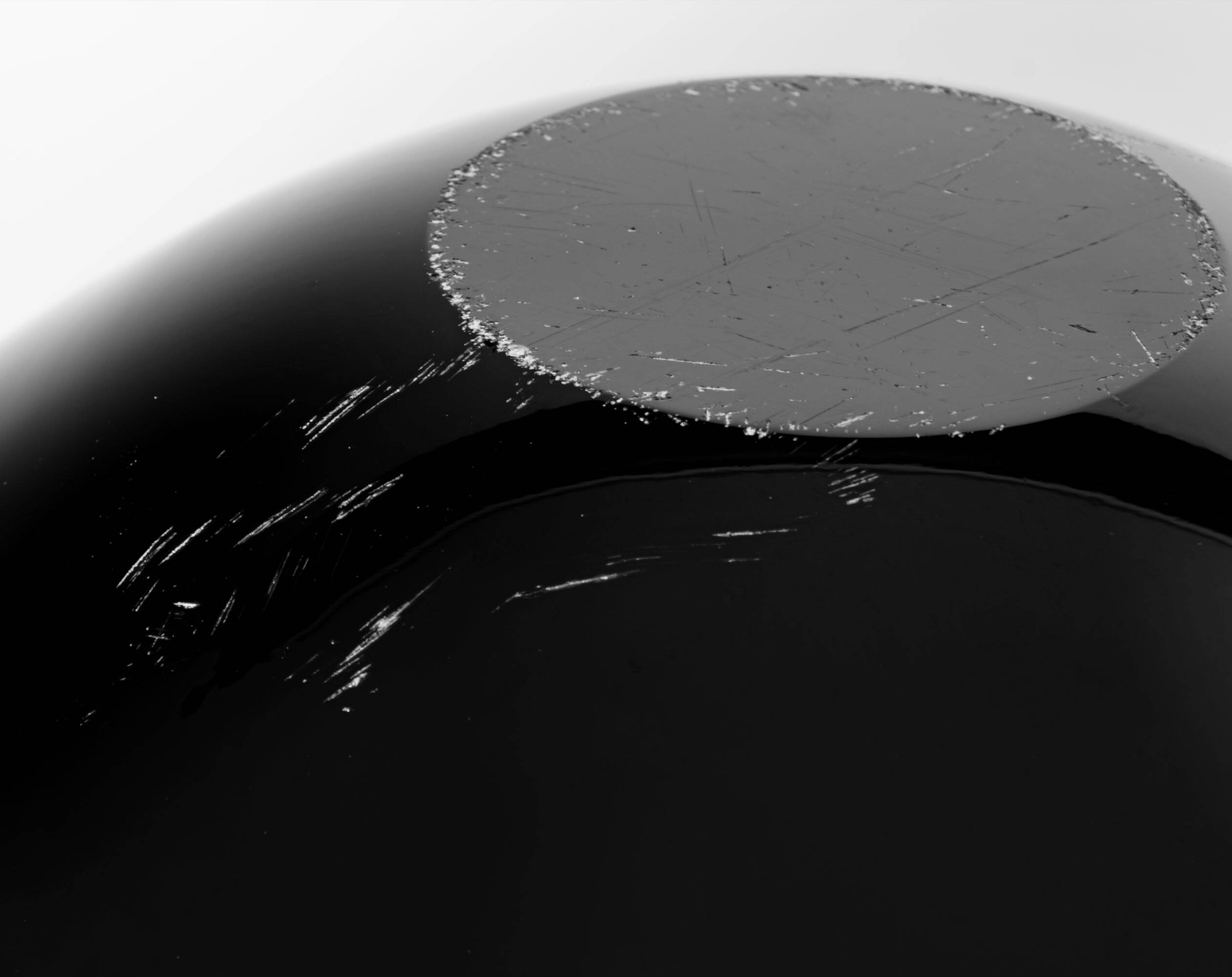 Vintage 1980s Cenedese Murano Glass Black Incalmo Centrepiece Bowl