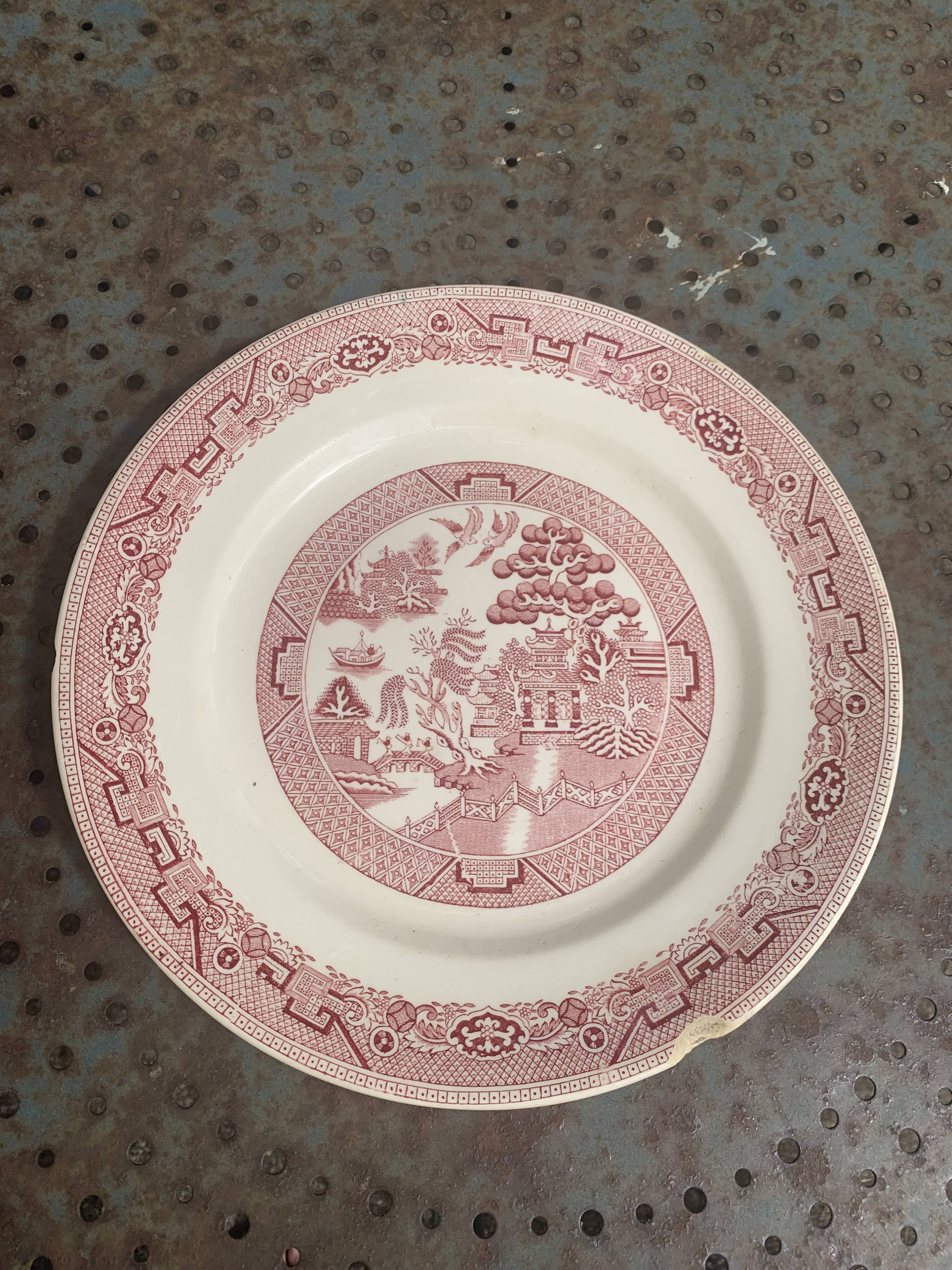 Iron earth cake dish, willow, hamage moulin des loups, north, old