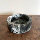 Vintage black and white marble round ashtray