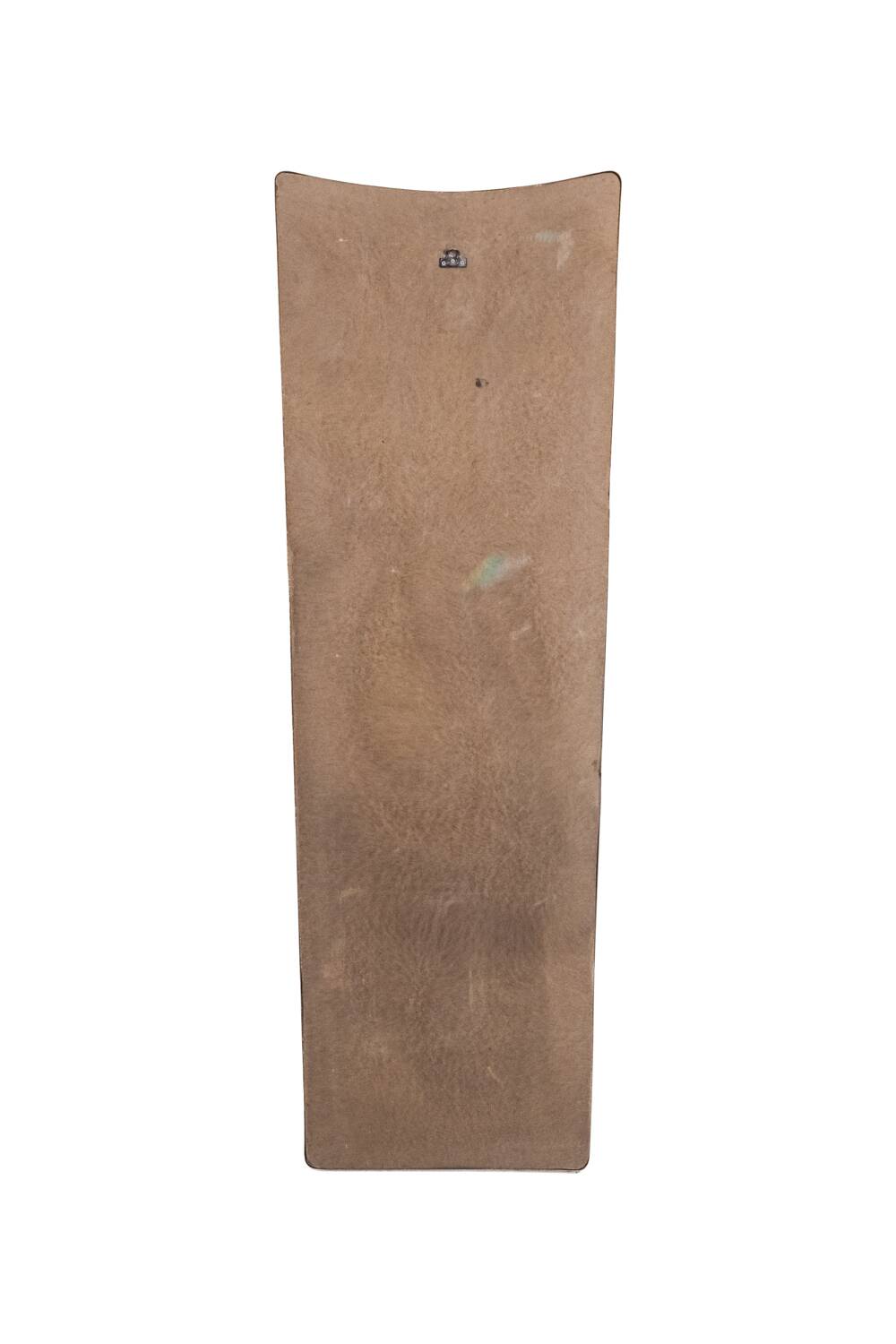 Pair of narrow gilt brass mirrors. Circa 1970.