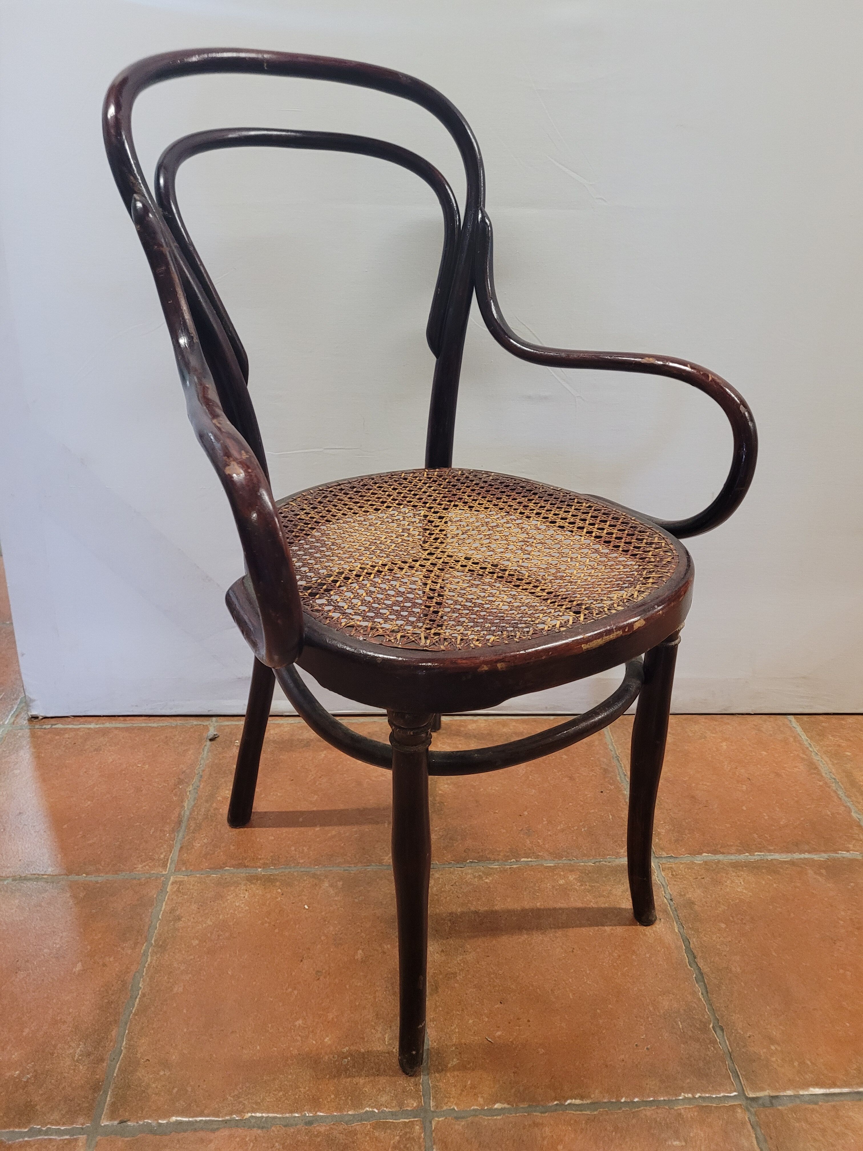 Hoffman bistro armchair in curved wood