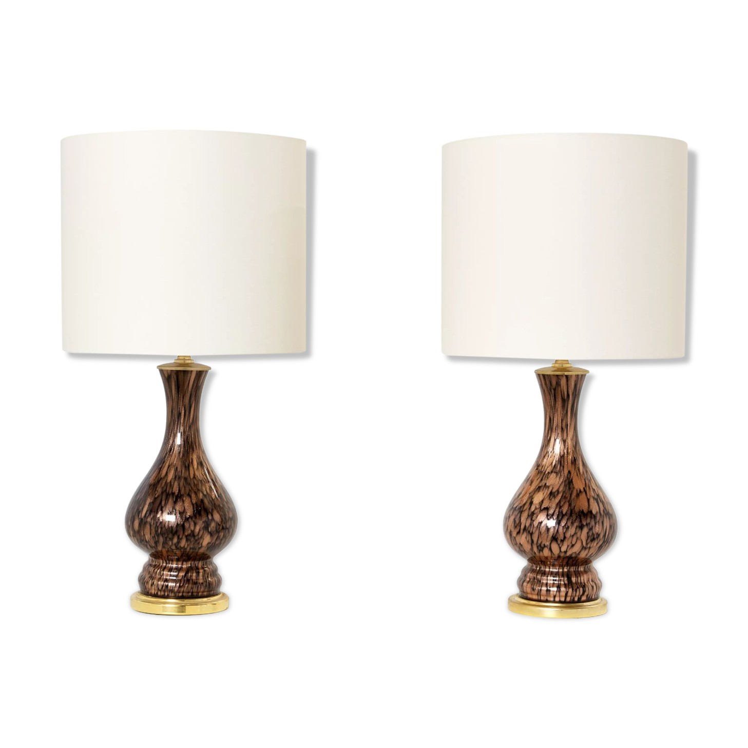 Pair of glass lamps Murano by Vincenzo Nason 1960