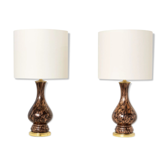 Pair of glass lamps Murano by Vincenzo Nason 1960