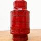 Red pottery vase Rimini Italian from the mid-century by Aldo Londi for Bitossi, 1960s.