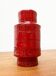 Red pottery vase Rimini Italian from the mid-century by Aldo Londi for Bitossi, 1960s.