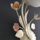 Applique métal fleurs teintes pastels
