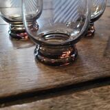 5 Engraved smoked glasses — 70s