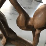 Pensive man wooden statue