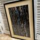 Old Abstract Oil On Paper Signed + Black Wood Frame #B548