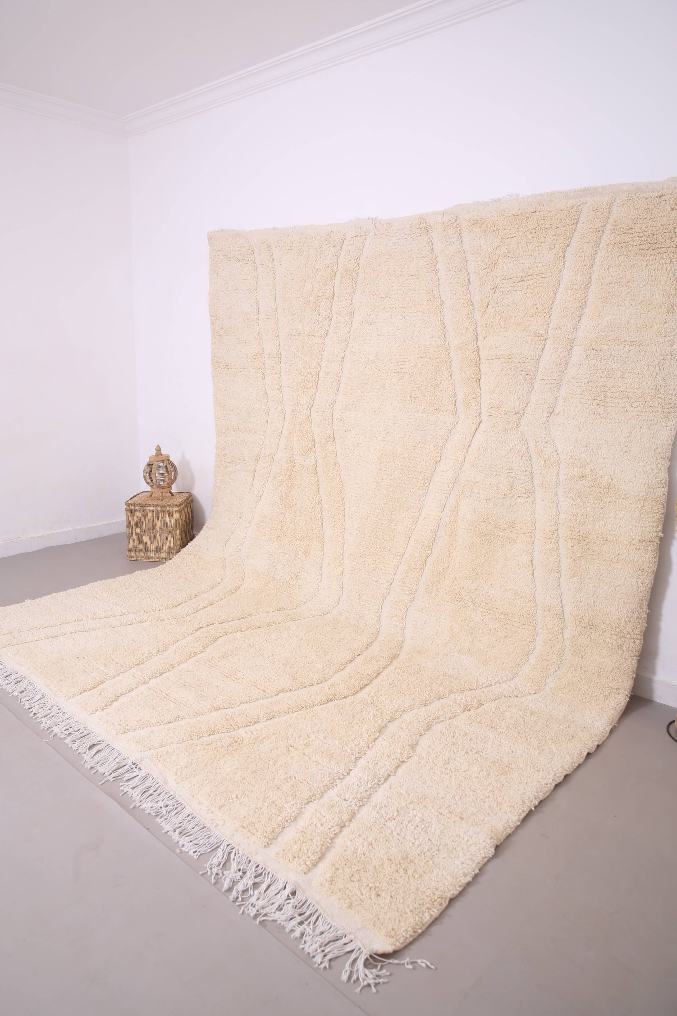 Beige Beni Ourain rug 290 x 360 cm - Moroccan Rug Handmade - Berber Rug