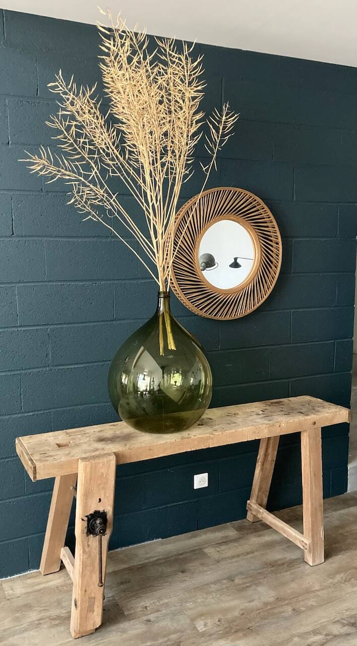 Old workbench with inclined legs