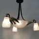 Art deco wrought iron chandelier - signed ros (degué) decoration birds