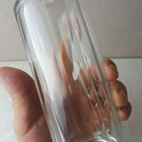Ancient bohemian crystal carafe, flat coasts décor, from Czechoslovakia
