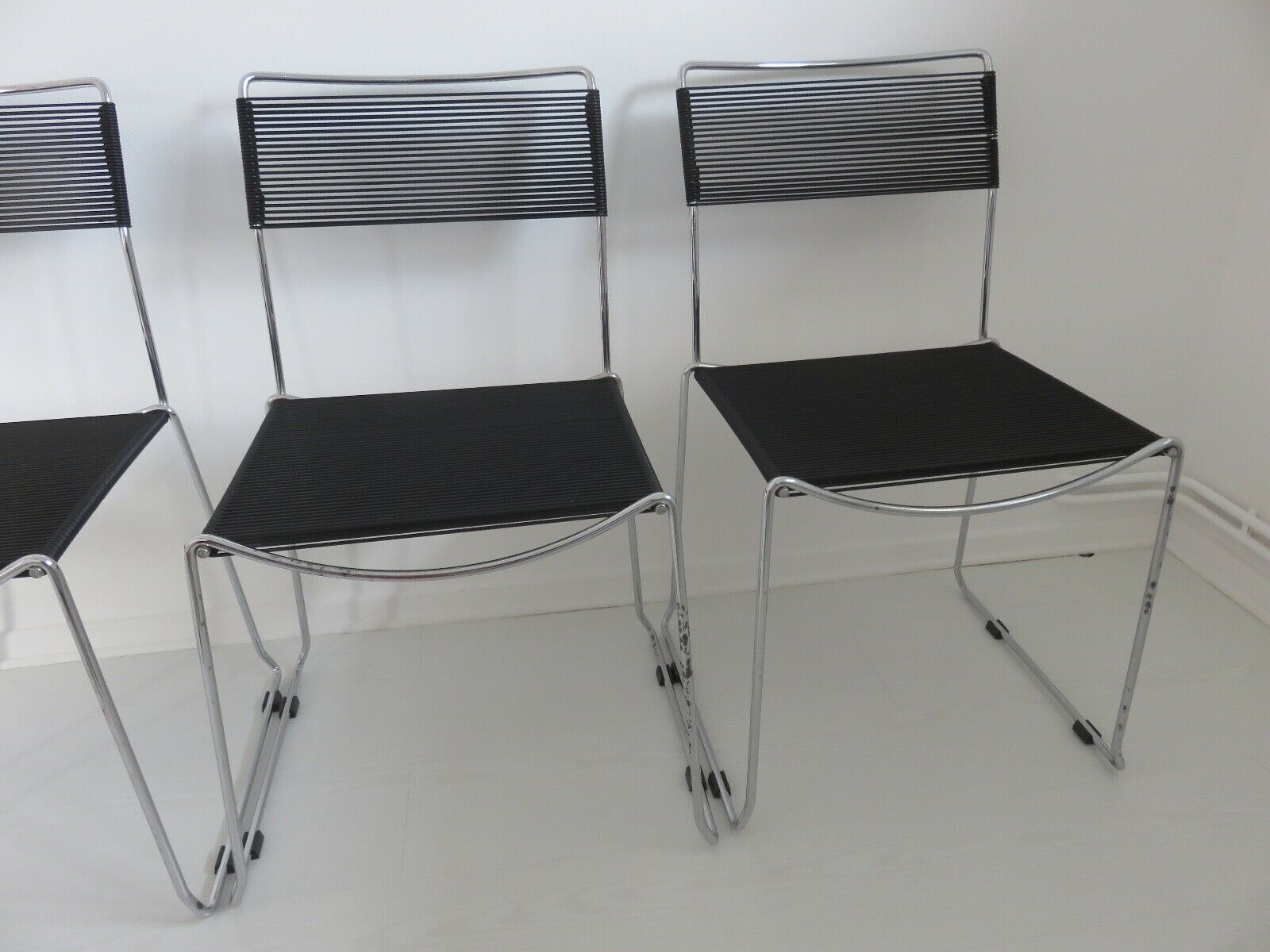 Series of 4 "spaghetti" chairs by Giandomenico Belotti for fly line 1980