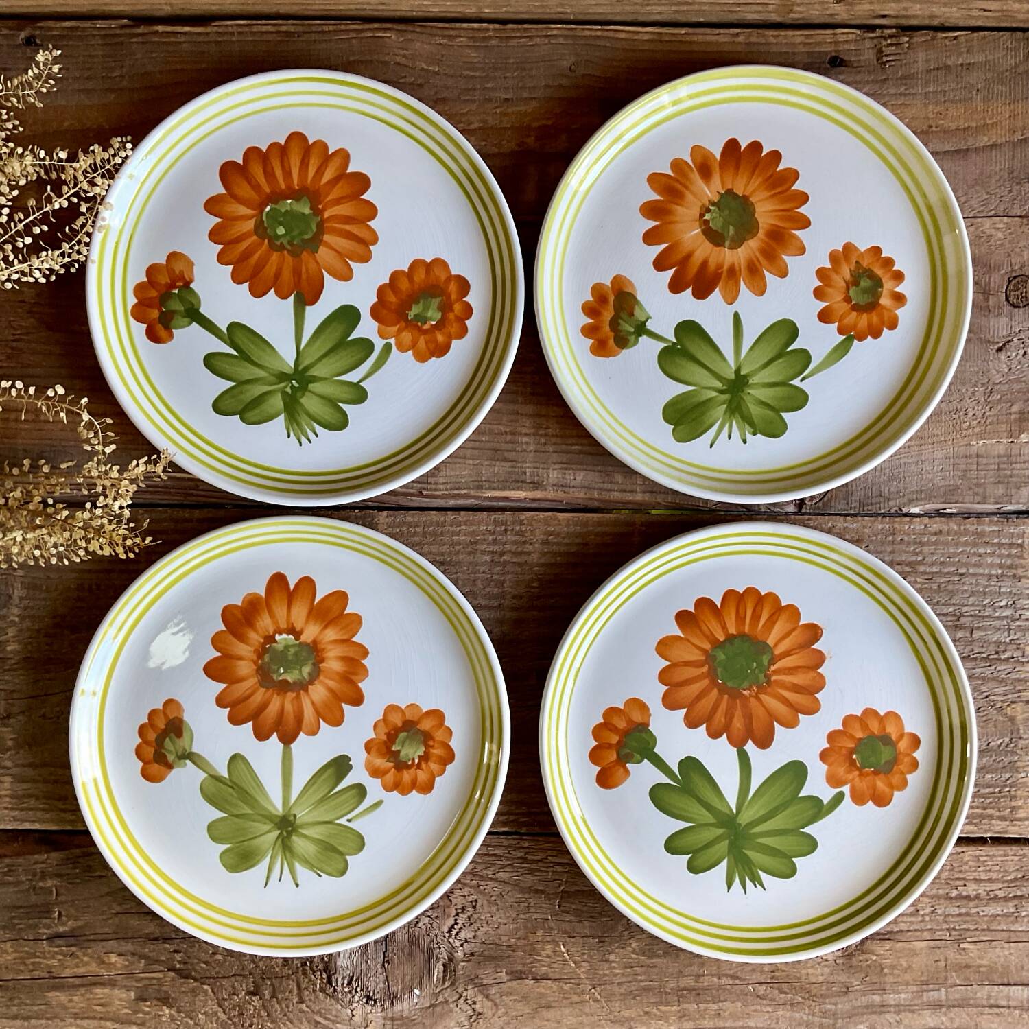 4 sarreguemines and digoin dessert plates