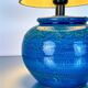 Aldo Londi blue ceramic table lamp for Bitossi, Italy, 1970s