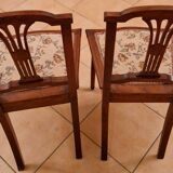 Restored pair of Louis XVI chairs – openwork backrest, solid wood