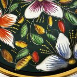 Ceramic and enamel dish with floral decoration by Hubert Béquet