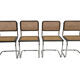 Set of 4 vintage chairs model Cesca B32 in black and chrome