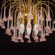 Meryl Streep, Pink Murano pendant Flowers Chandelier, 1970s