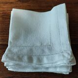 Série de huit serviettes de table coton granité blanc jours 27 X 29 cm