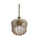 Gold Metal  Chandelier - Vintage Rose Glass Water Drop Pampilles