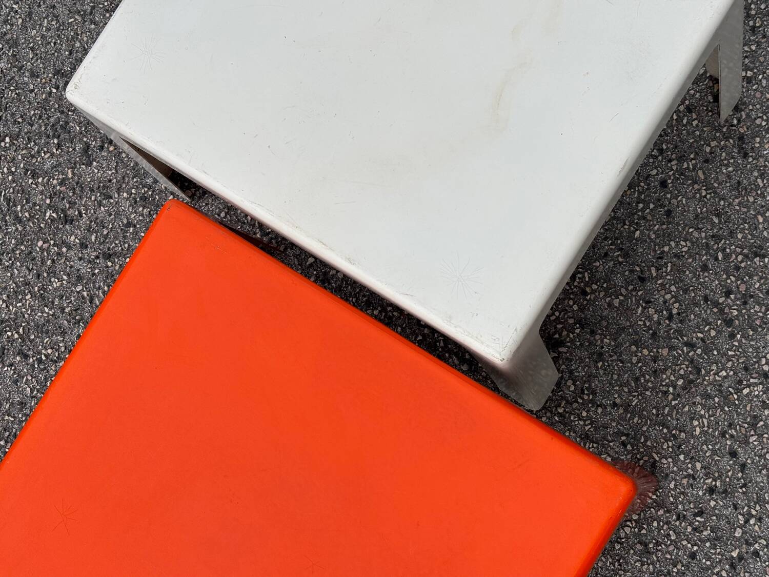 Pair of Space Age fiberglass coffee tables, Circa 1970