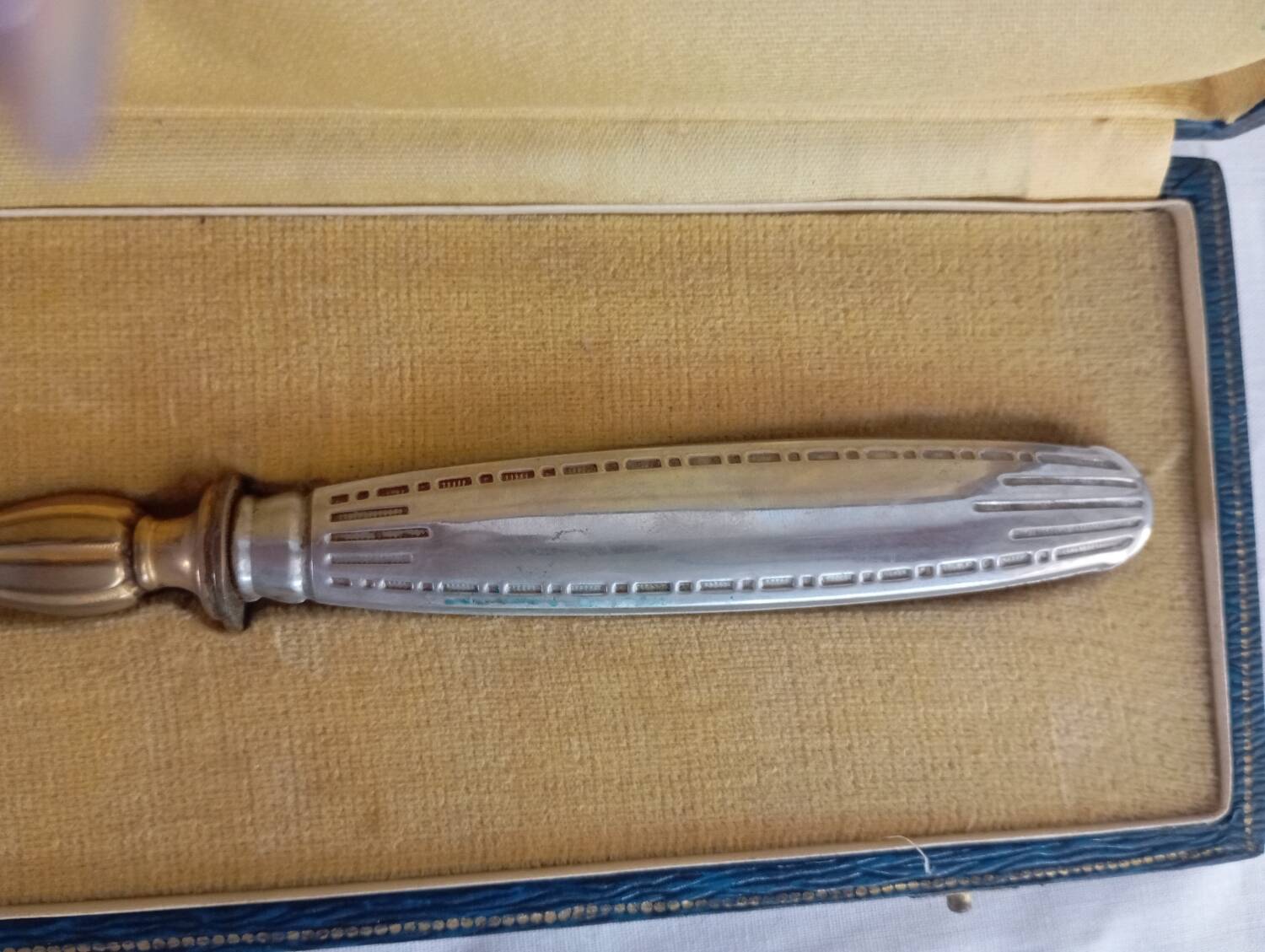 Brass and silver pie server