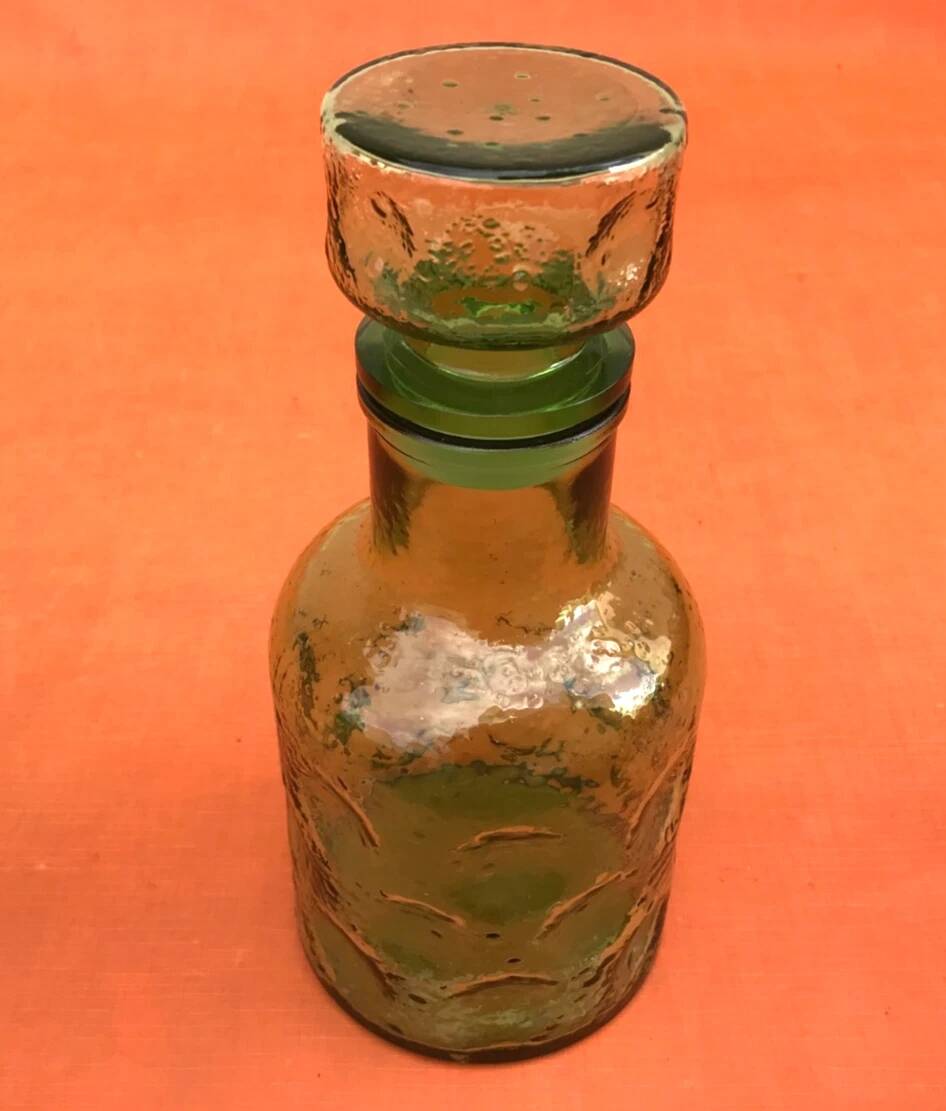 1970s Bubble glass and coloured orangeade jug