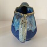 Enamelled ceramic pitcher signed alpho