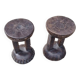 Lot de 2  Petits Tabourets africains Bamiléké