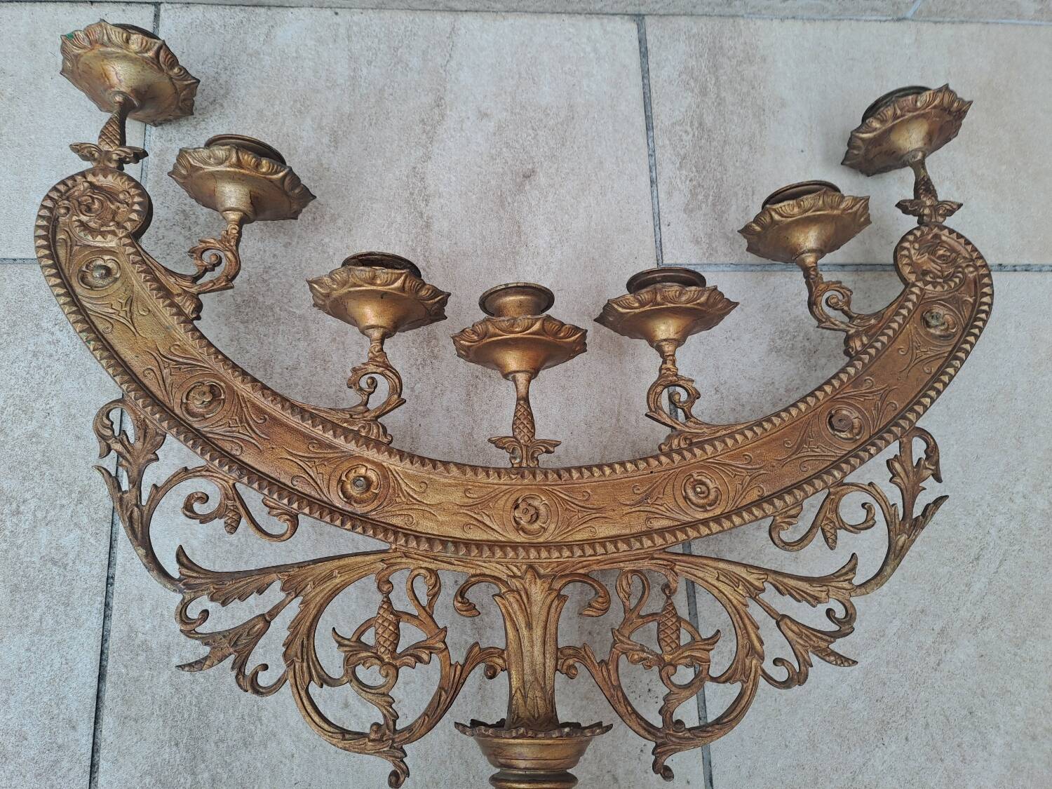 Large bronze candelabrum from the 19th century.