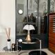 Table basse ronde en verre et chrome vintage