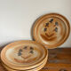 6 assiettes plates en grès 