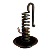 Bougeoir rat de cave spirale en fer forgé