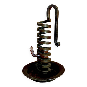 Bougeoir rat de cave spirale en fer forgé