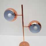 Copper table lamp, 2 spherical heads