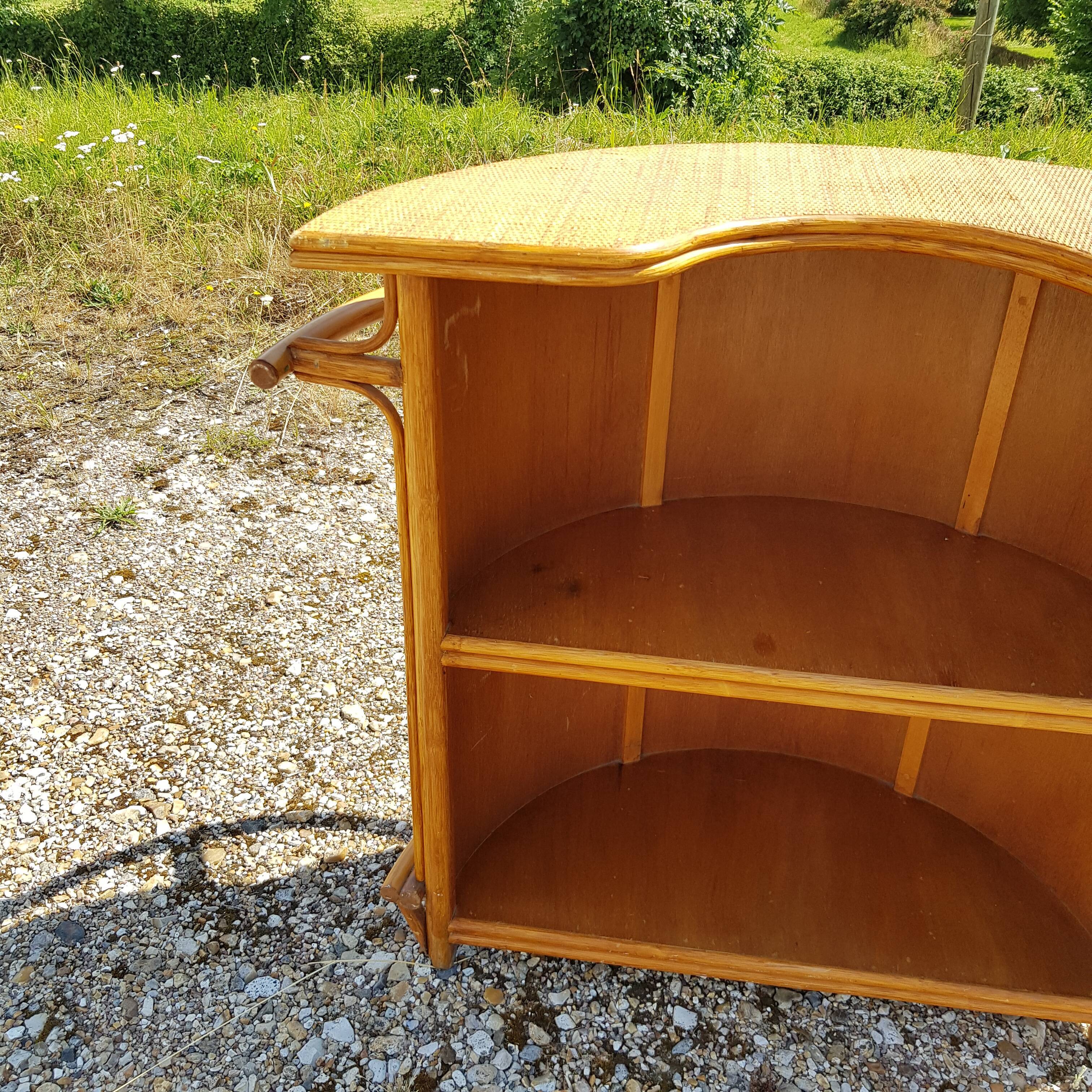 Vintage bamboo and rattan bar