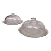 Pair of Cake/Cheese Dishes, Tart Cloche, Glass Pastry