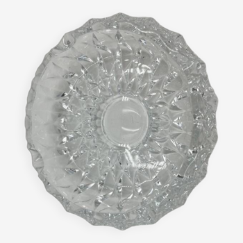 Round relief molded glass ashtray