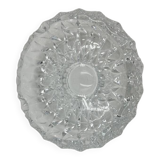Cendrier rond en verre moulé en relief