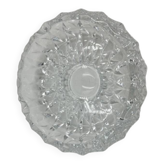 Round relief molded glass ashtray