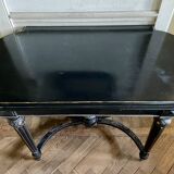Table Pedestal table Napoleon III XIXth in black and gilded wood